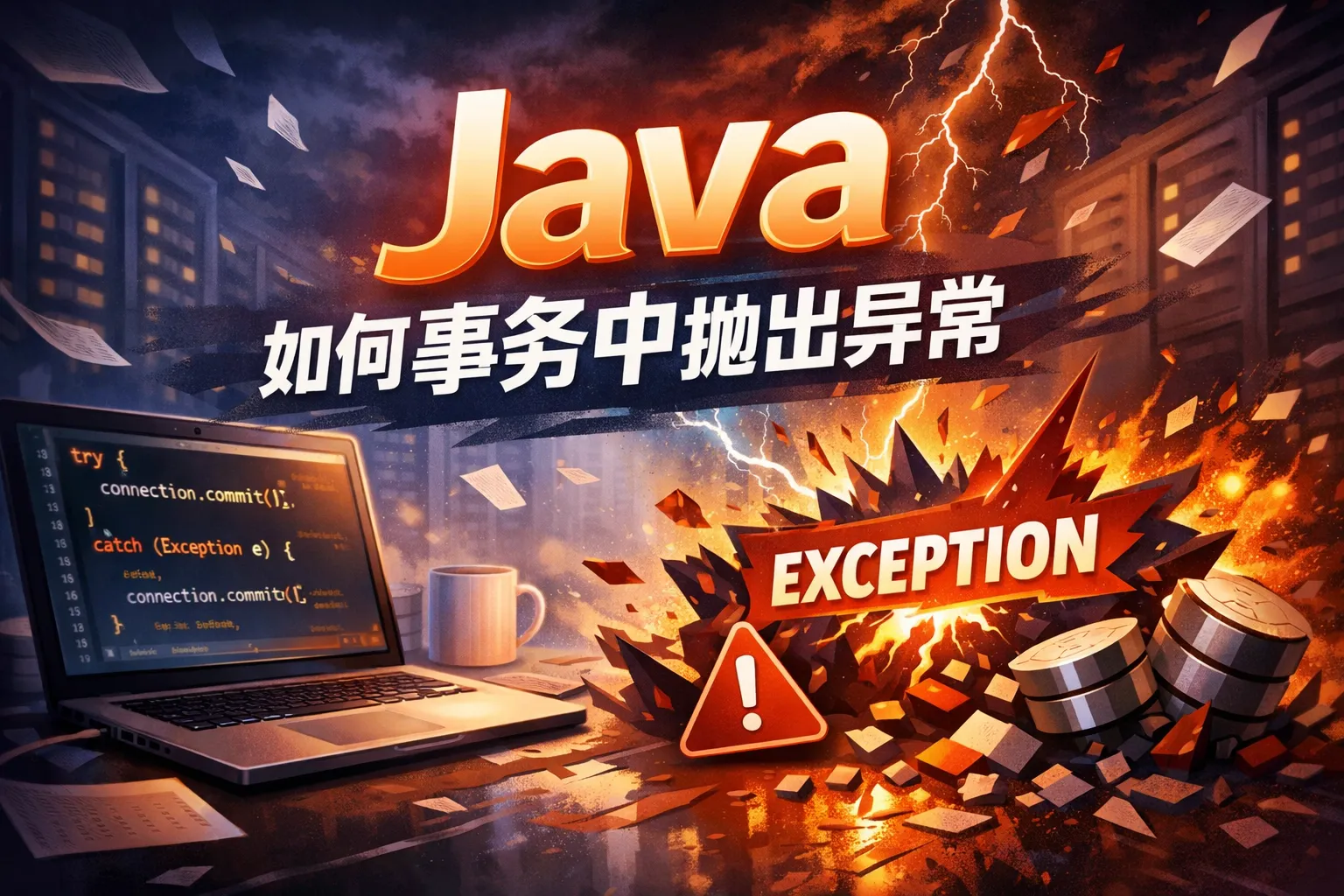 java 如何事务中抛出异常