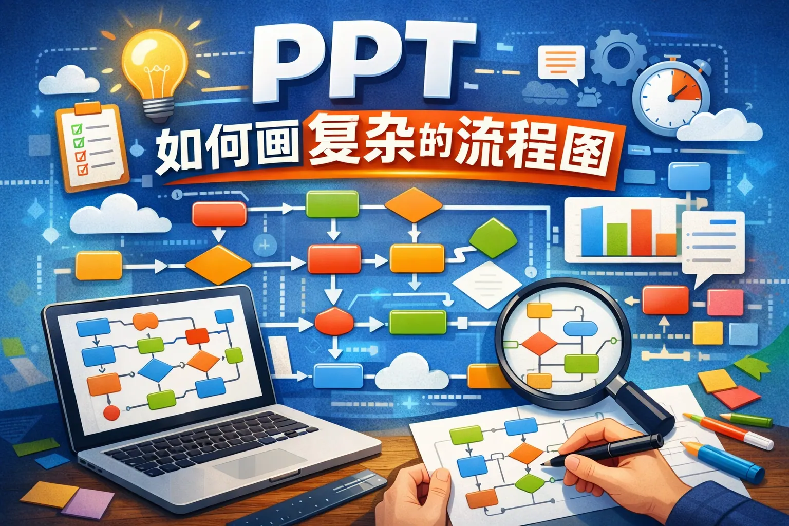 ppt如何画复杂的流程图