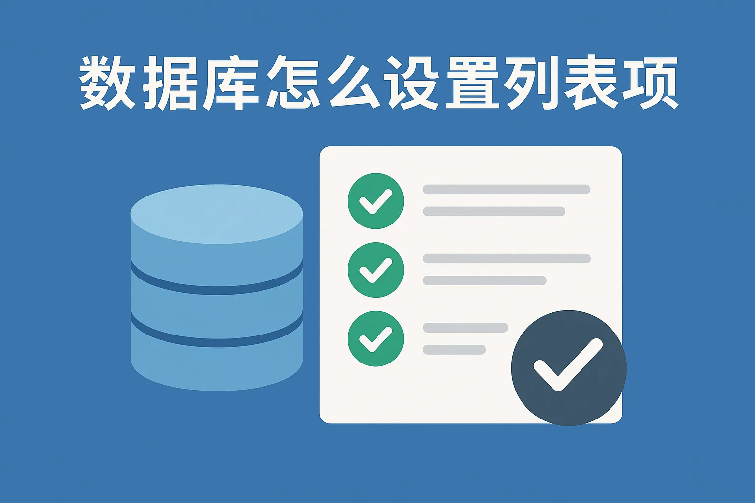 数据库怎么设置列表选项