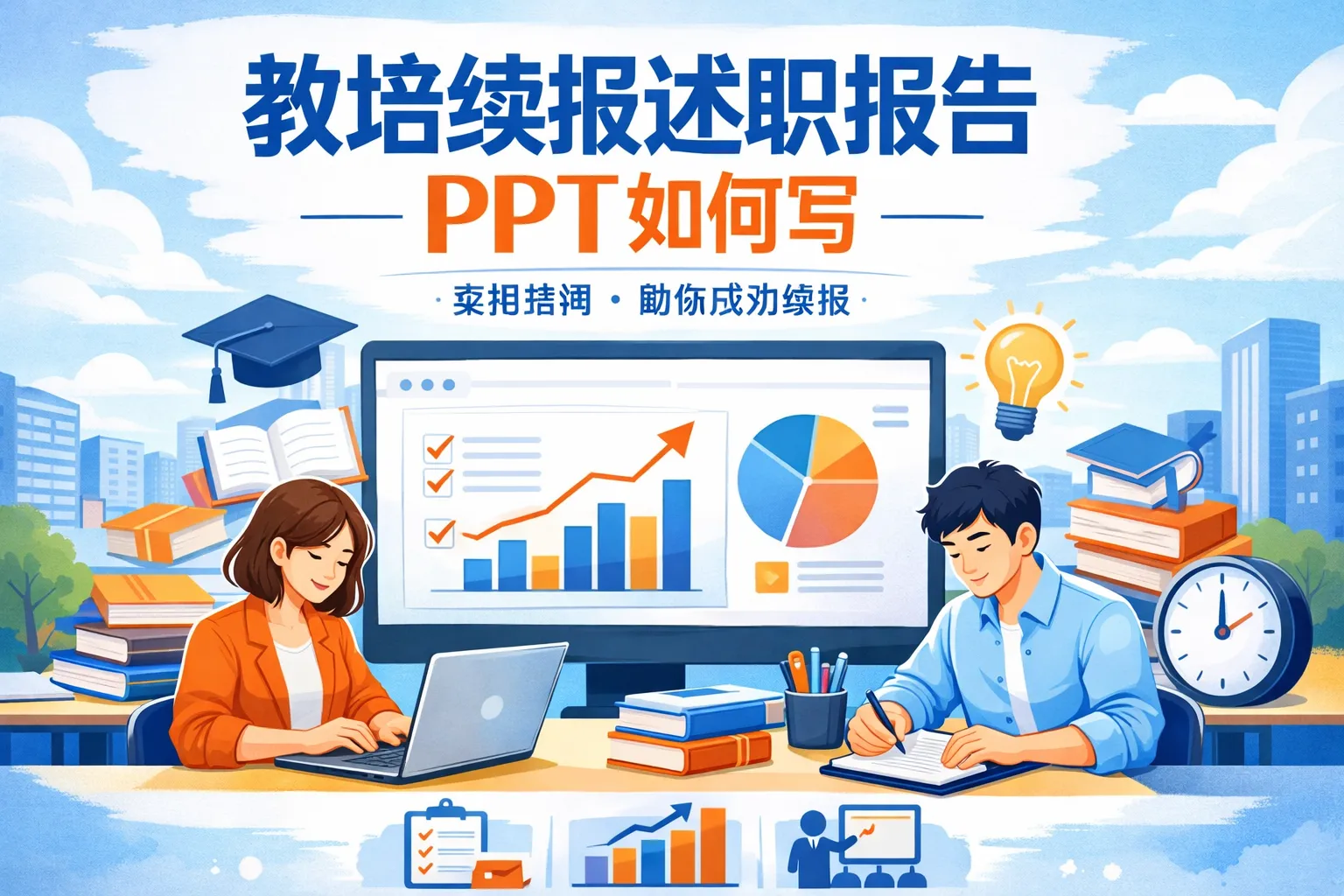 教培续报述职报告ppt如何写