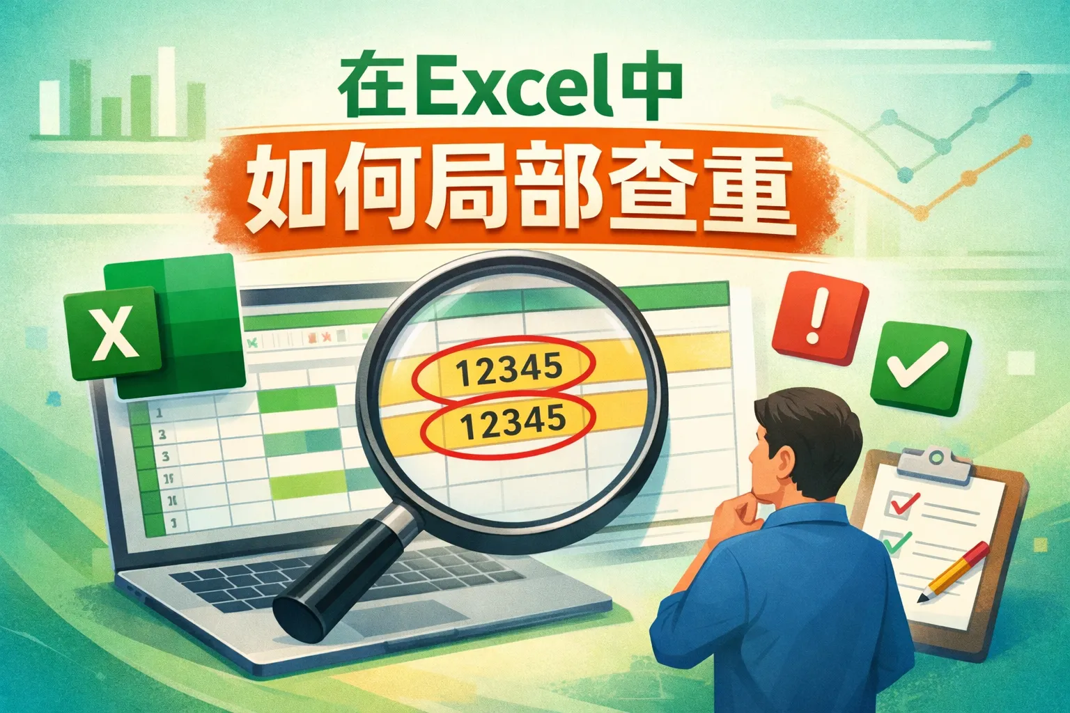 在excel中如何局部查重