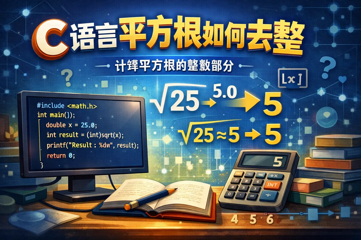 c语言平方根如何去整