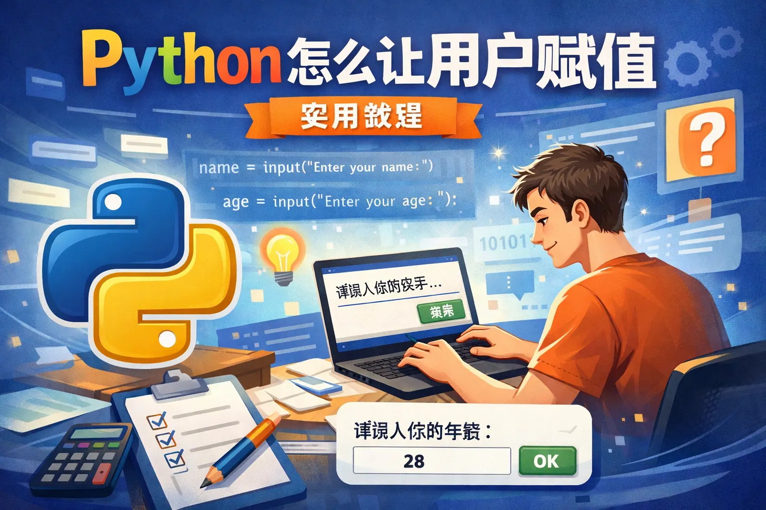 python怎么让用户赋值