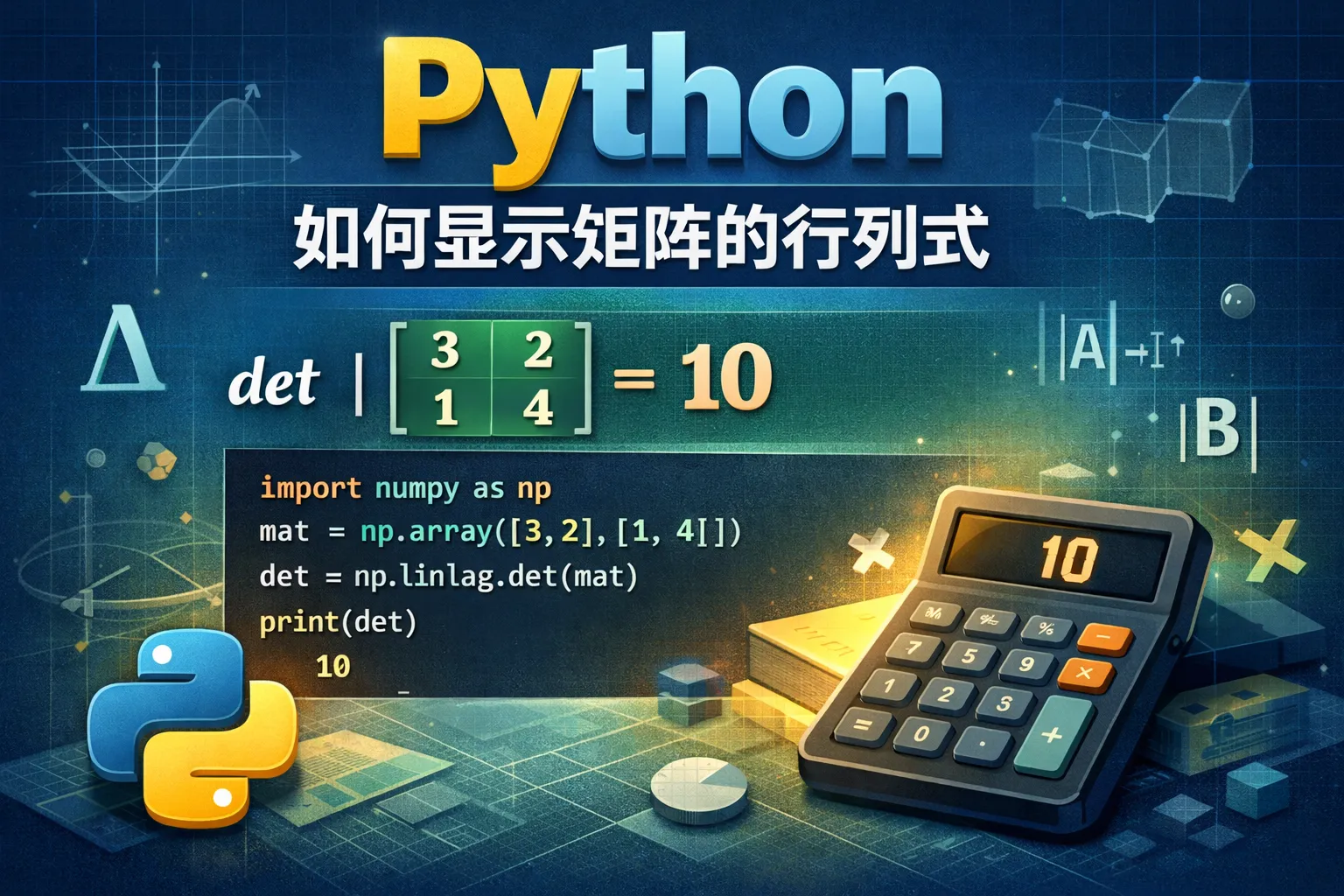 python如何显示矩阵的行列式