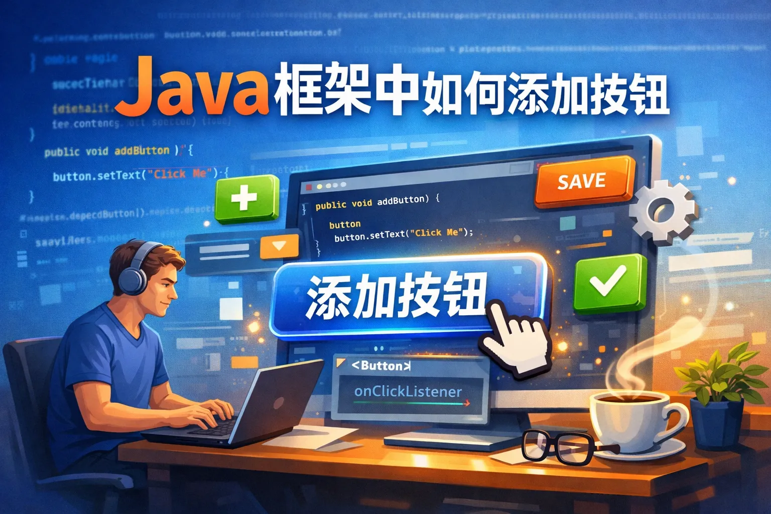 Java框架中如何添加按钮