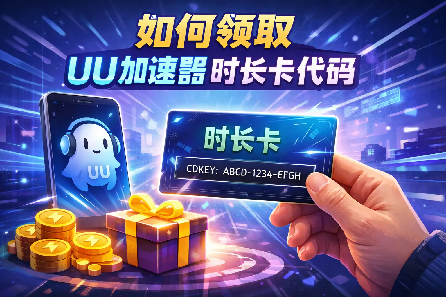 如何领取uu加速器时长卡代码