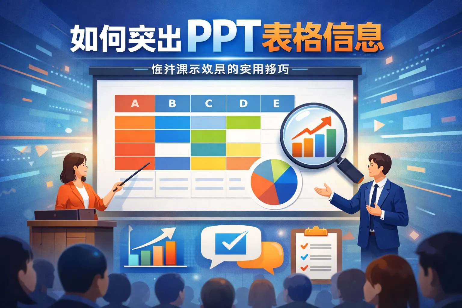 如何突出ppt表格信息