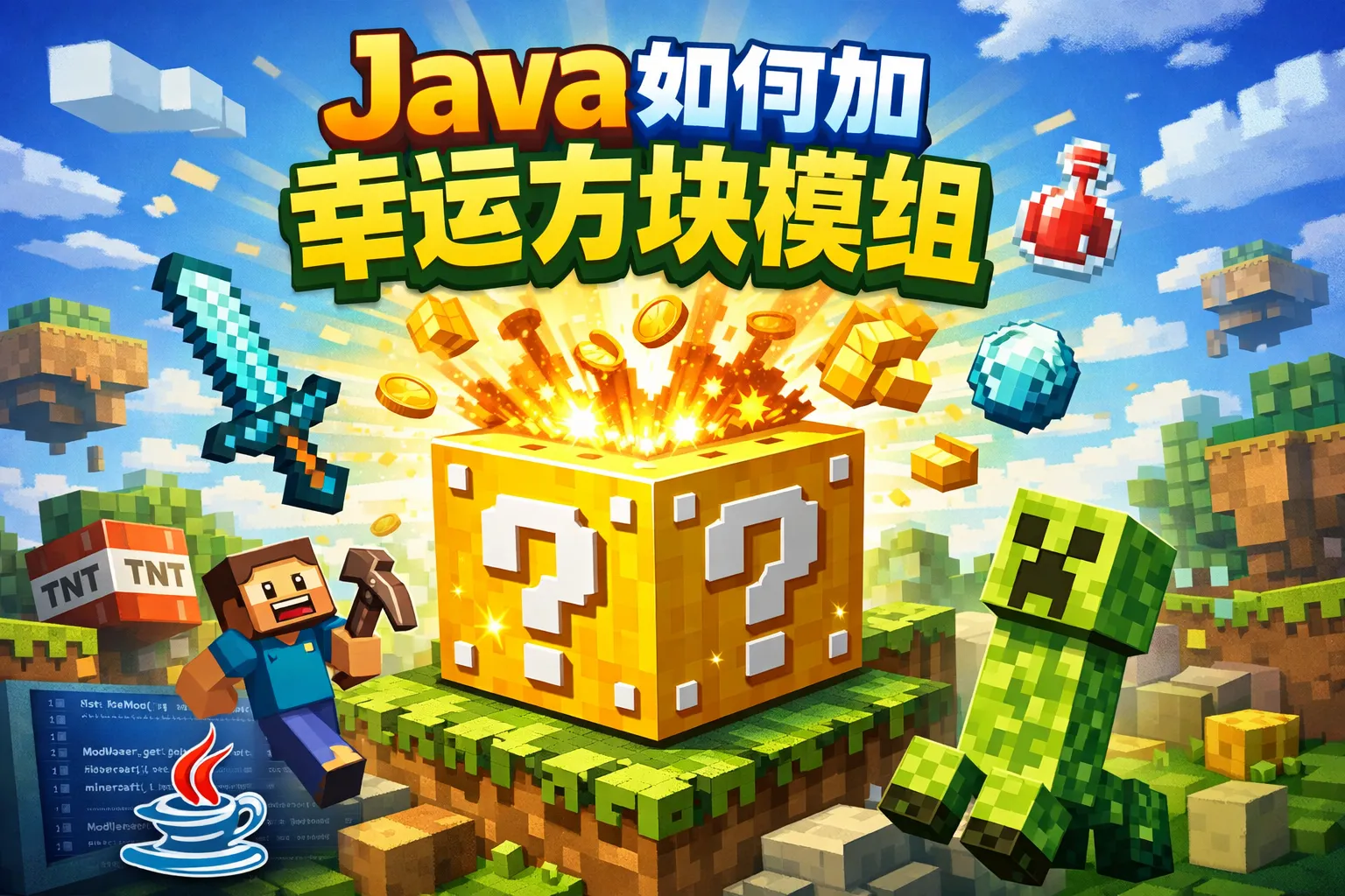 java如何加幸运方块模组