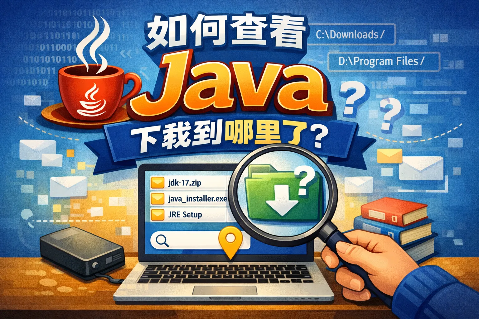如何查看java下载到哪里了