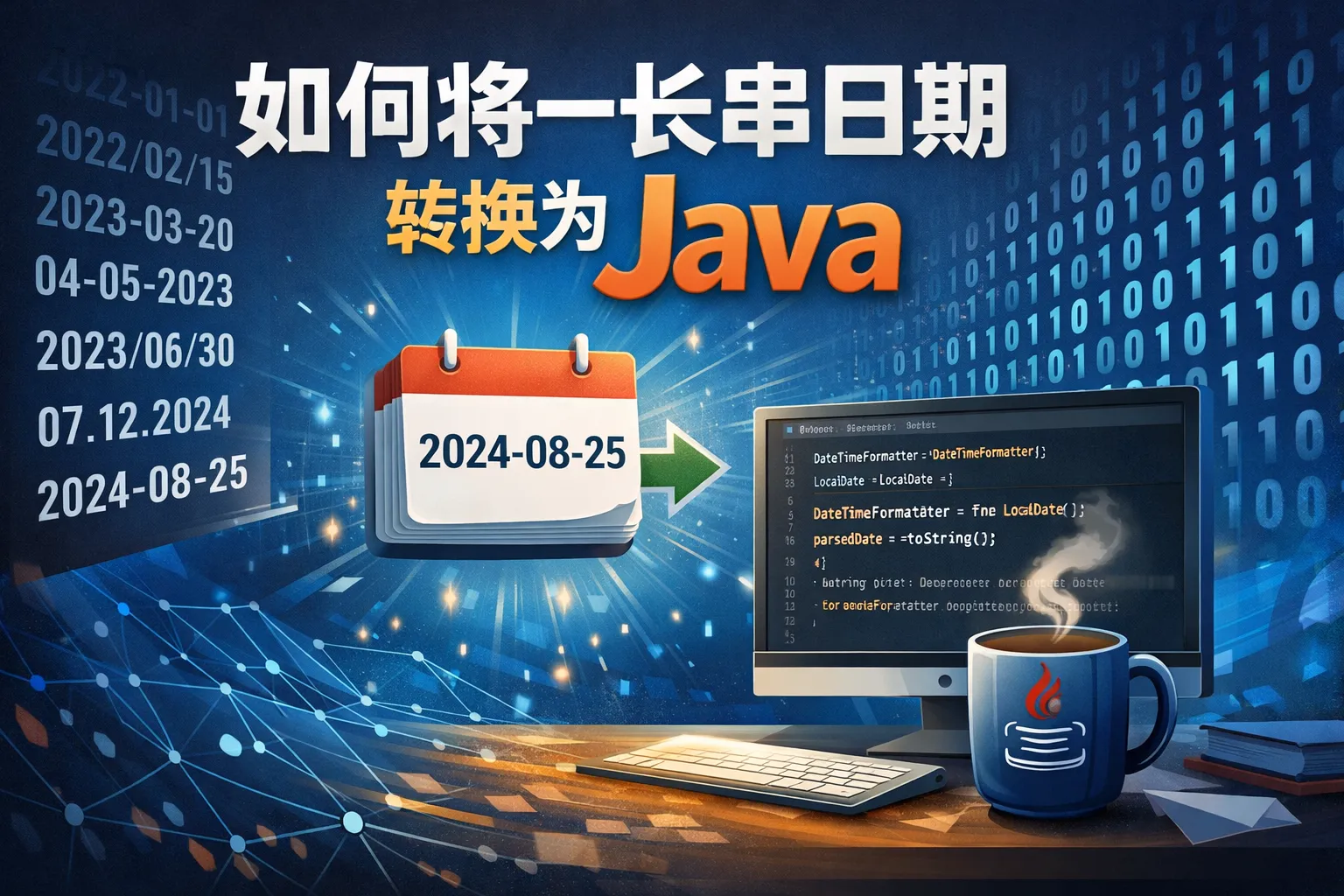 如何将一长串日期转换java