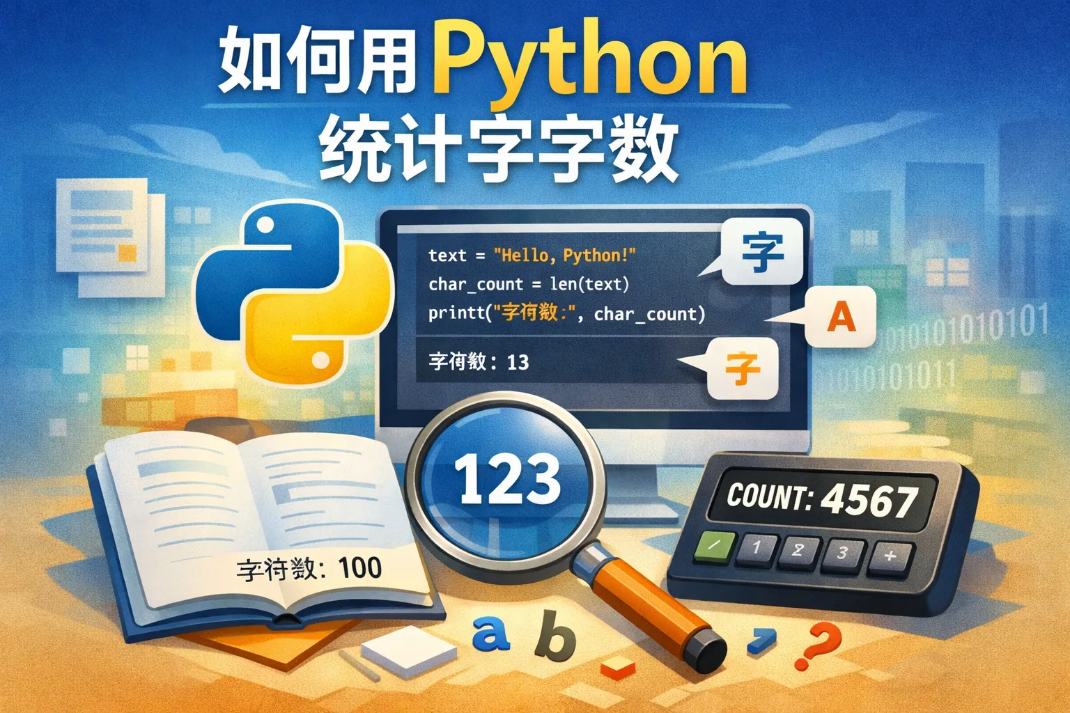 如何用python统计字符数