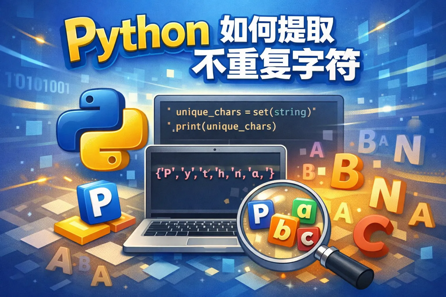 Python如何提取不重复字符