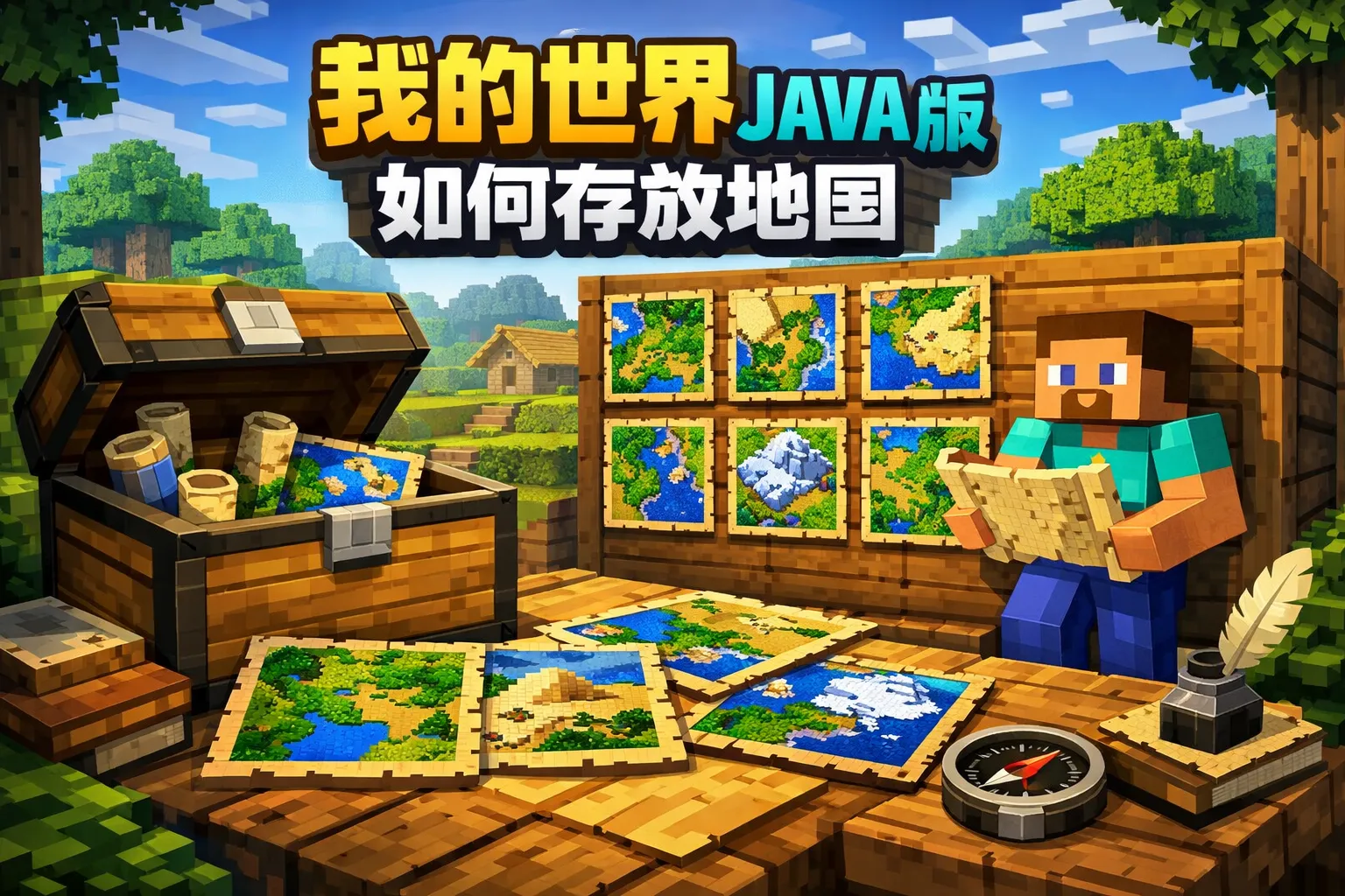 我的世界java版如何存放地图