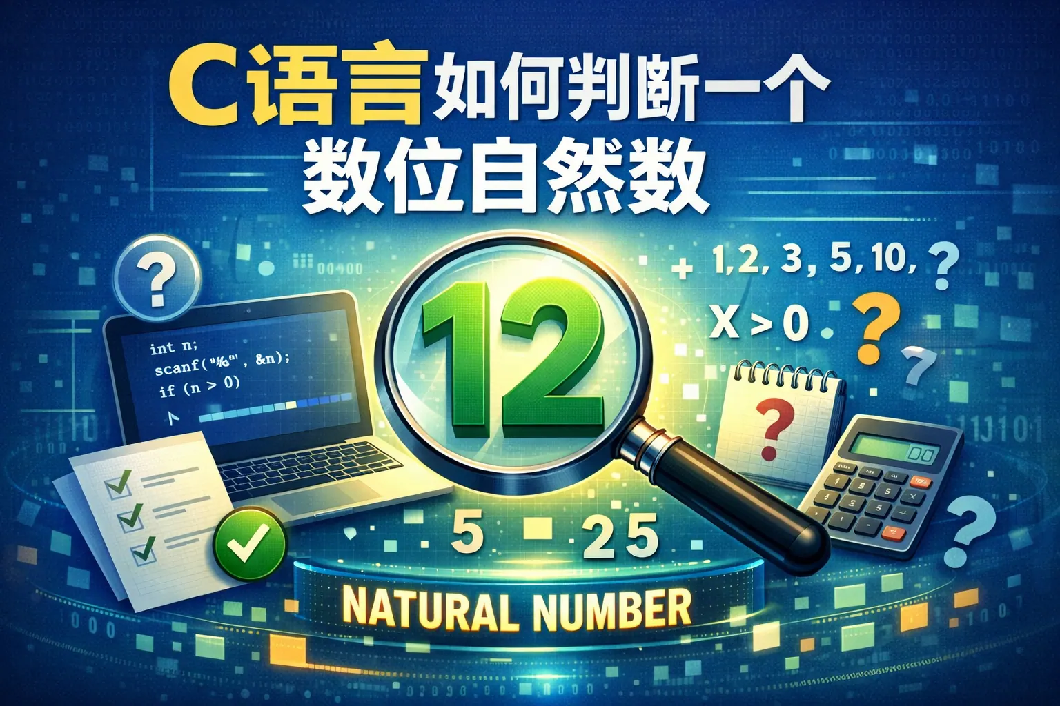 c语言如何判断一个数位自然数