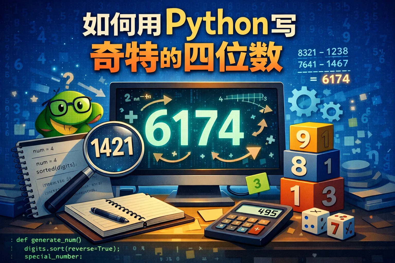 如何用python写奇特的四位数