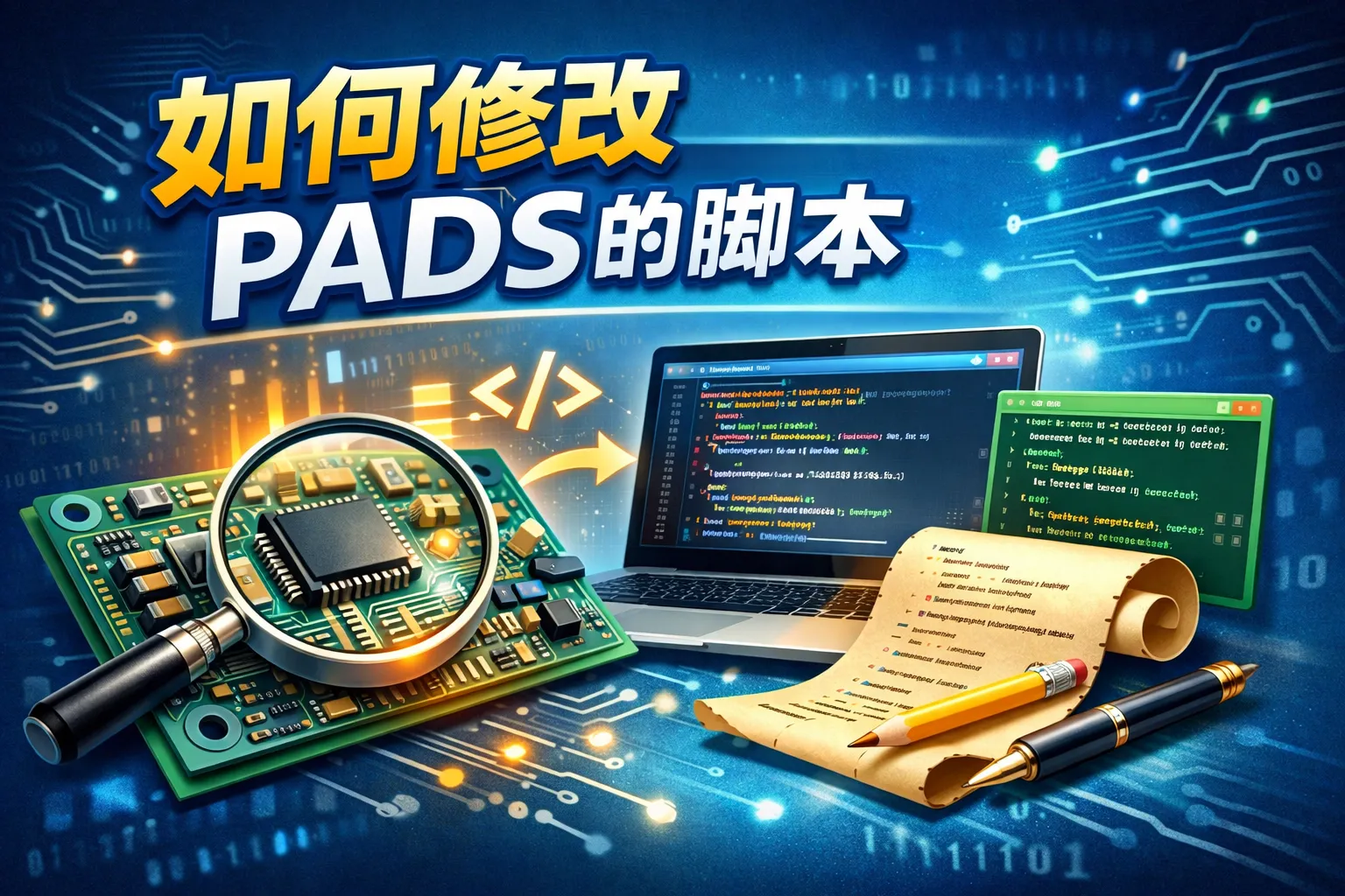 如何修改pads的脚本