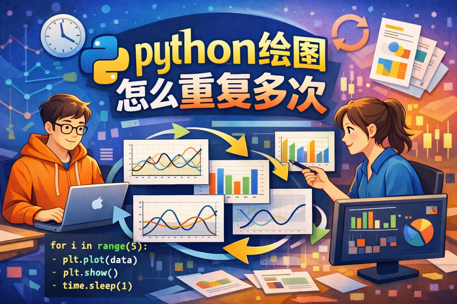 python绘图怎么重复多次