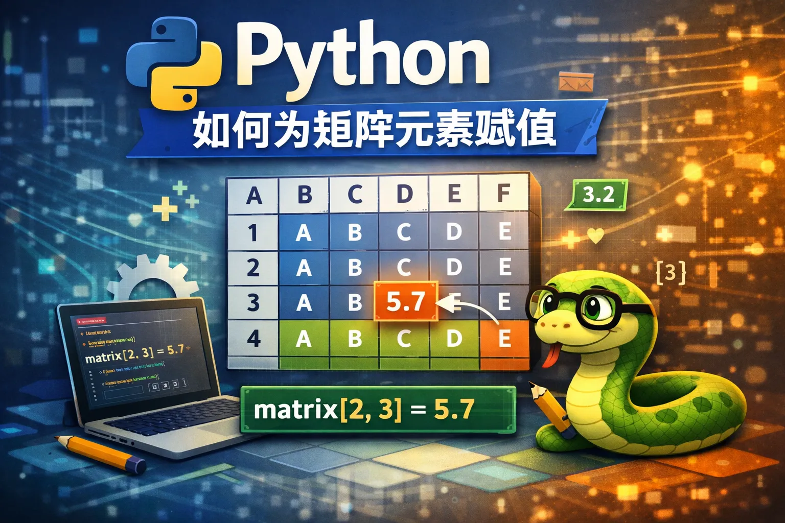 python 如何为矩阵元素赋值