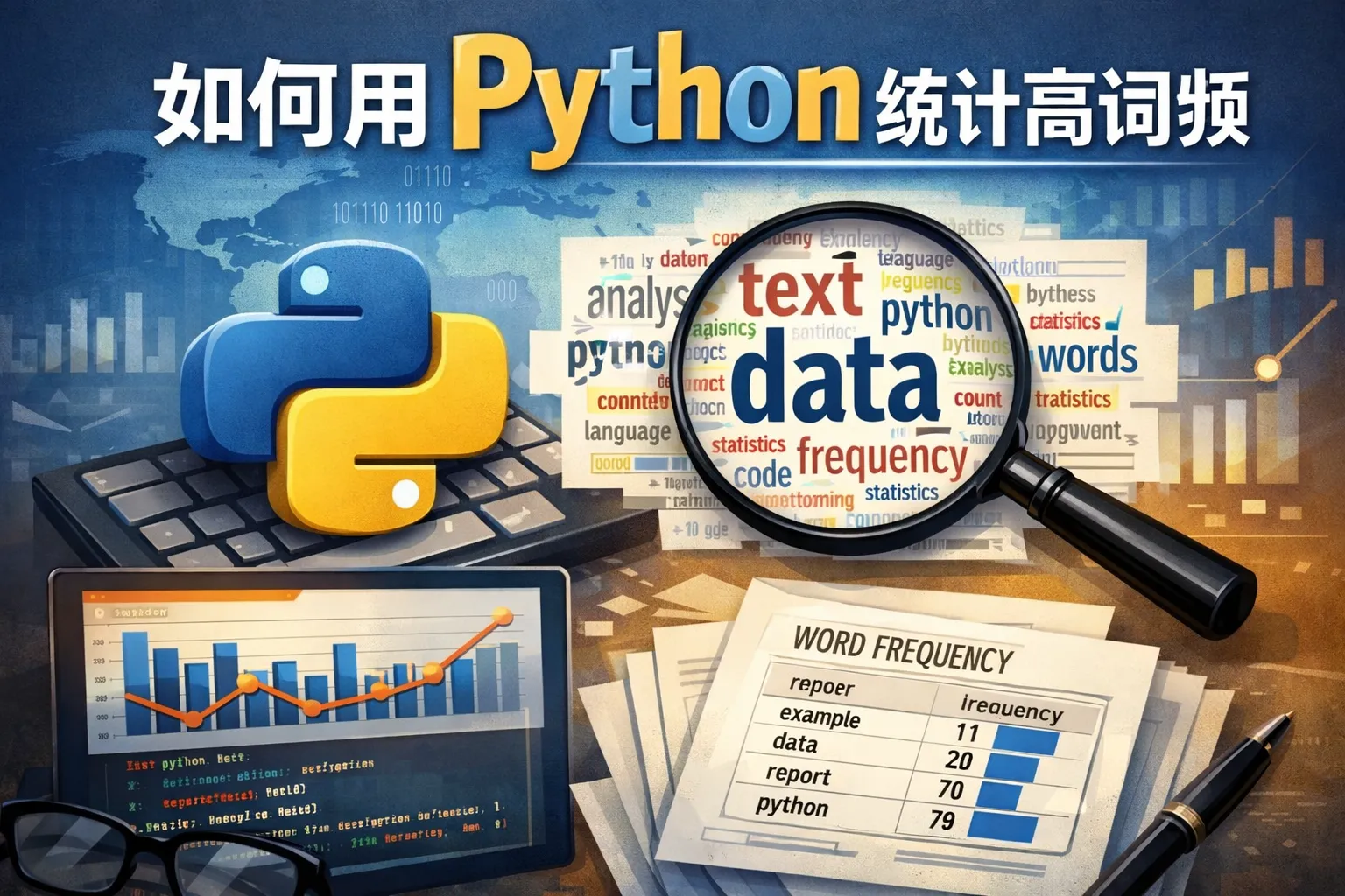 如何用python统计高词频