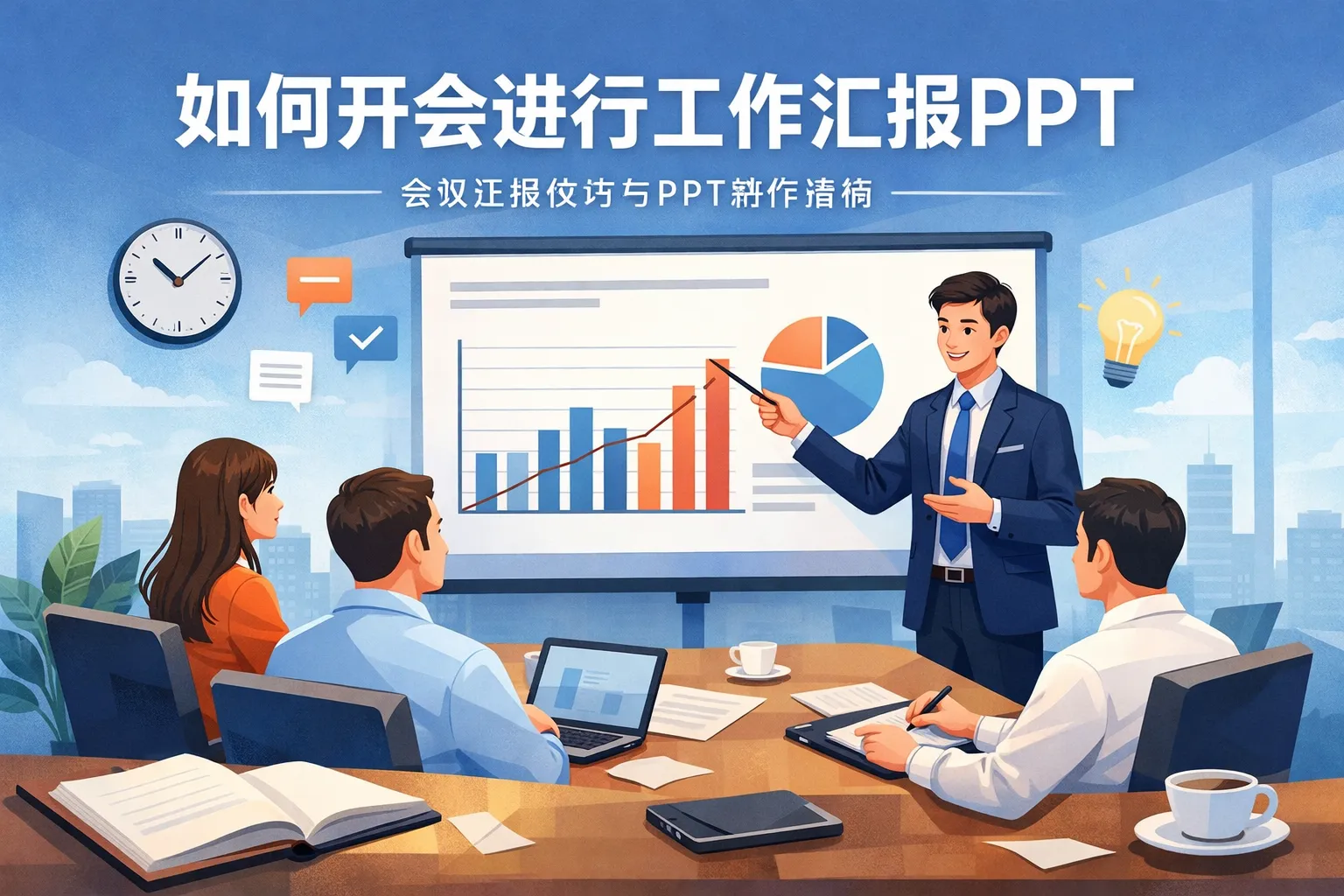 如何开会进行工作汇报ppt
