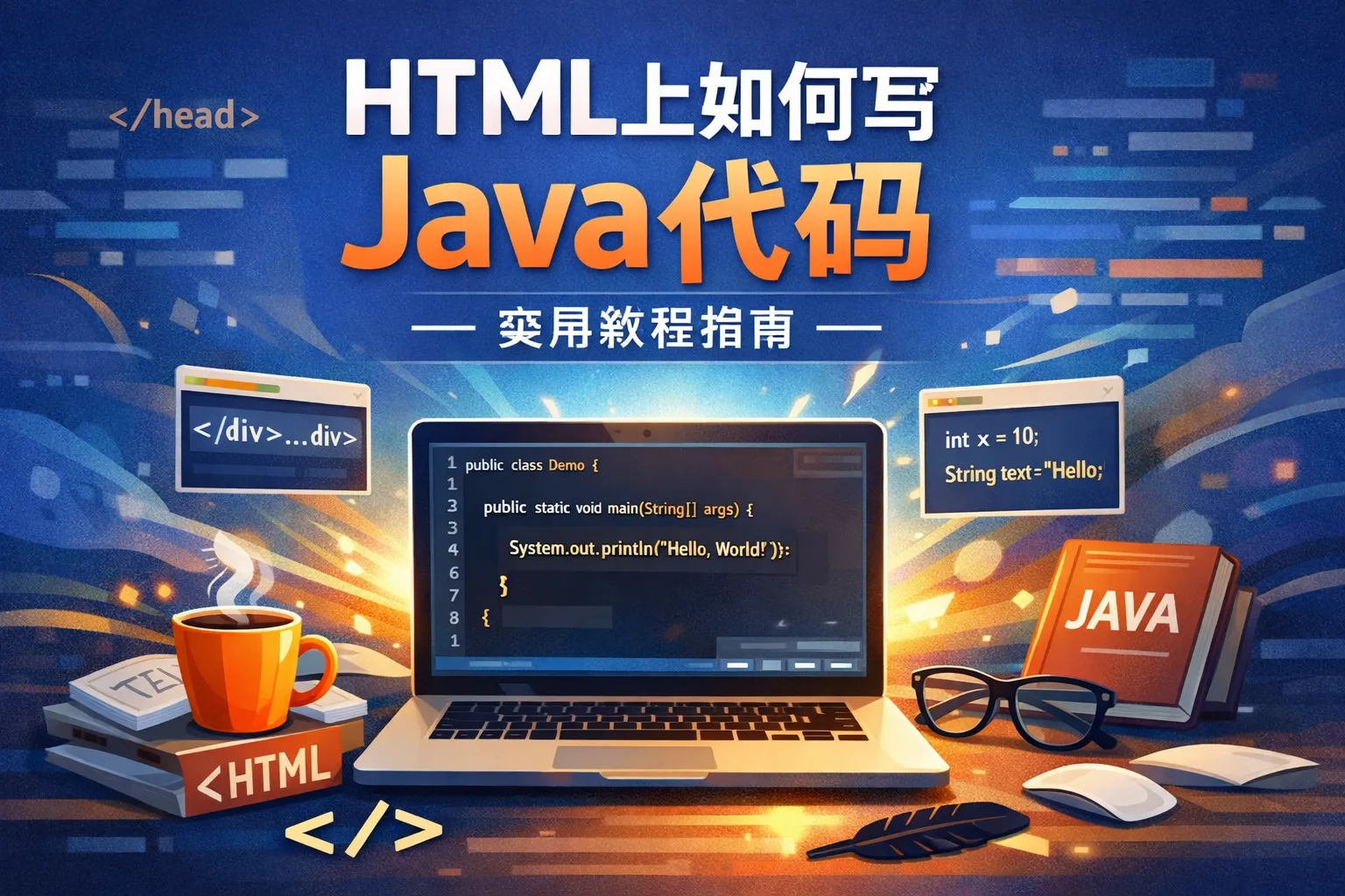 html上如何写java代码