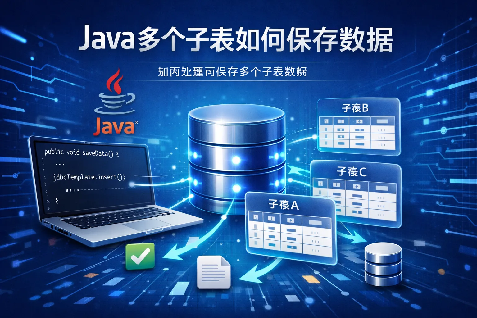 java多个子表如何保存数据
