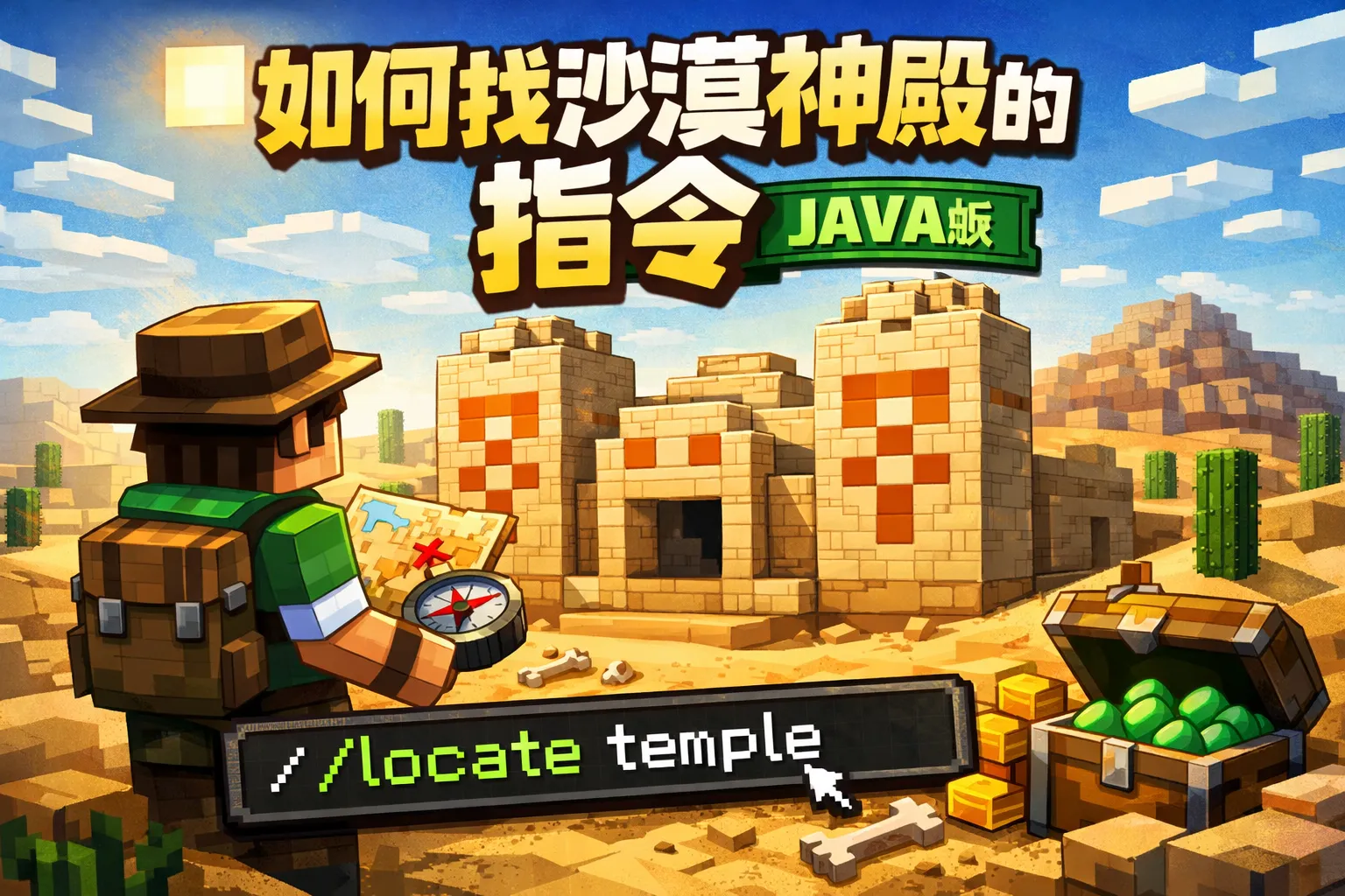 如何找沙漠神殿的指令java版