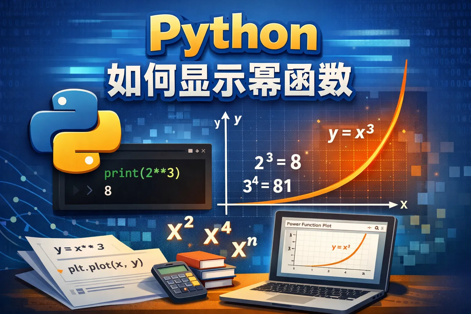 python如何显示幂函数