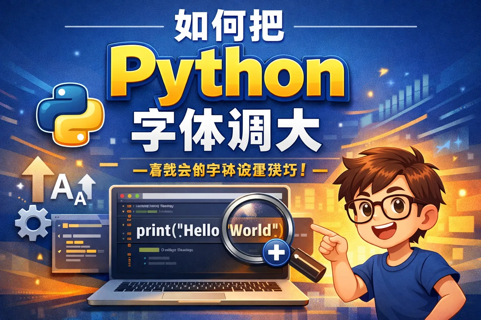 如何把python字体调大