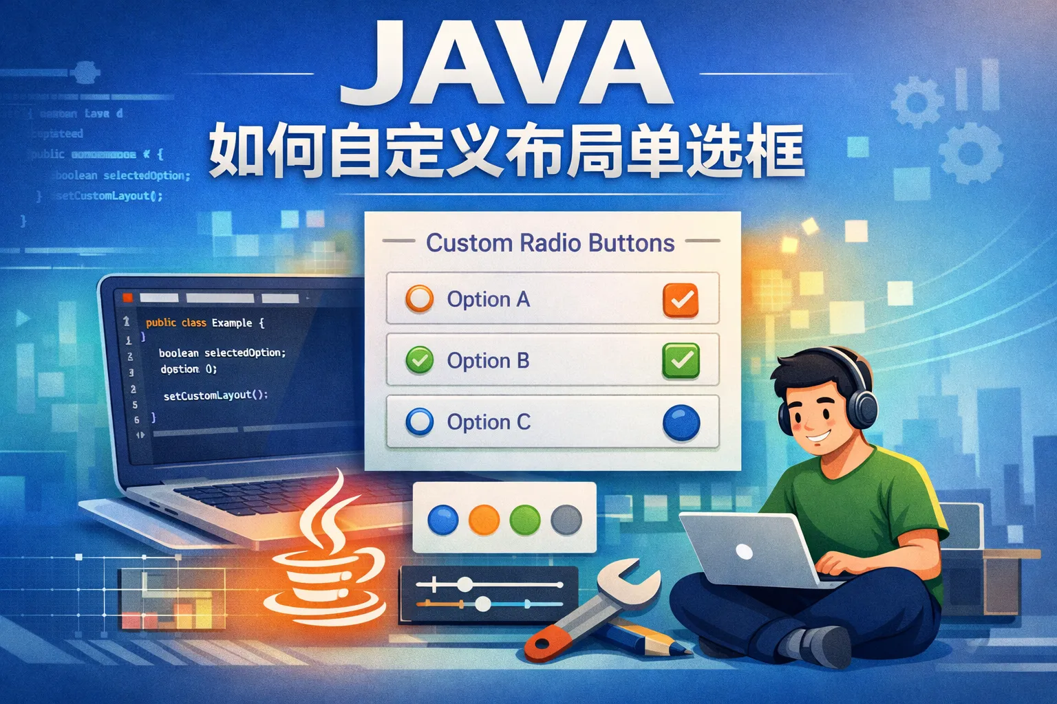 JAVA如何自定义布局单选框