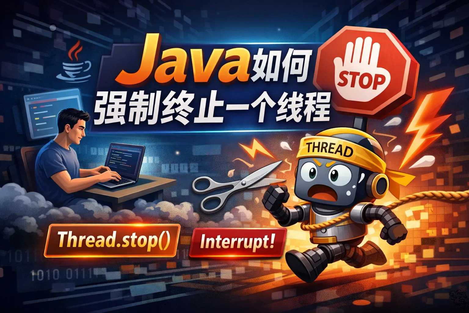 java如何强制终止一个线程