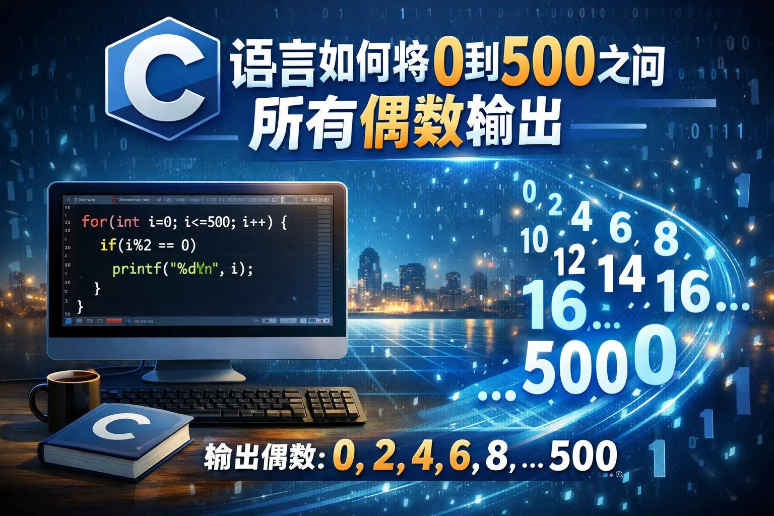 c语言如何将0到500之间所有偶数输出