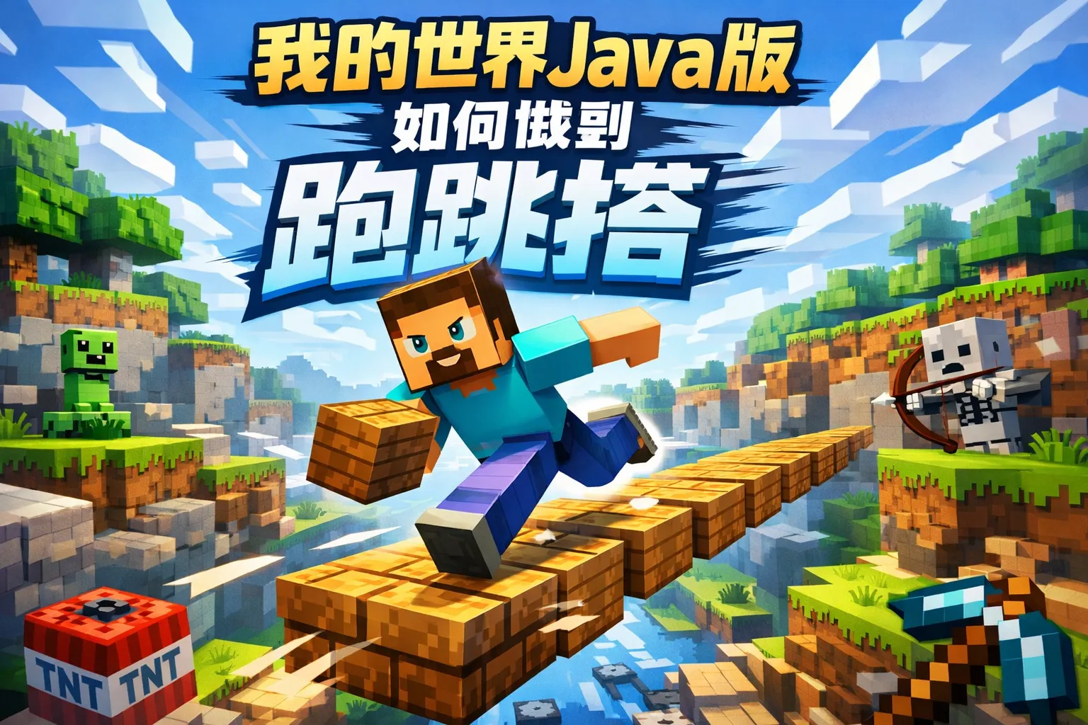 我的世界java版如何做到跑跳搭