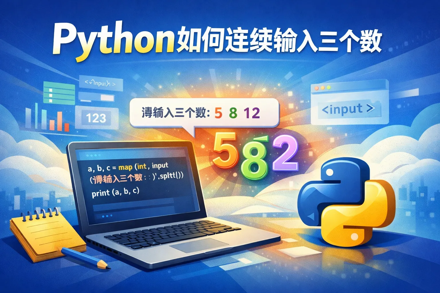 python如何连续输入三个数
