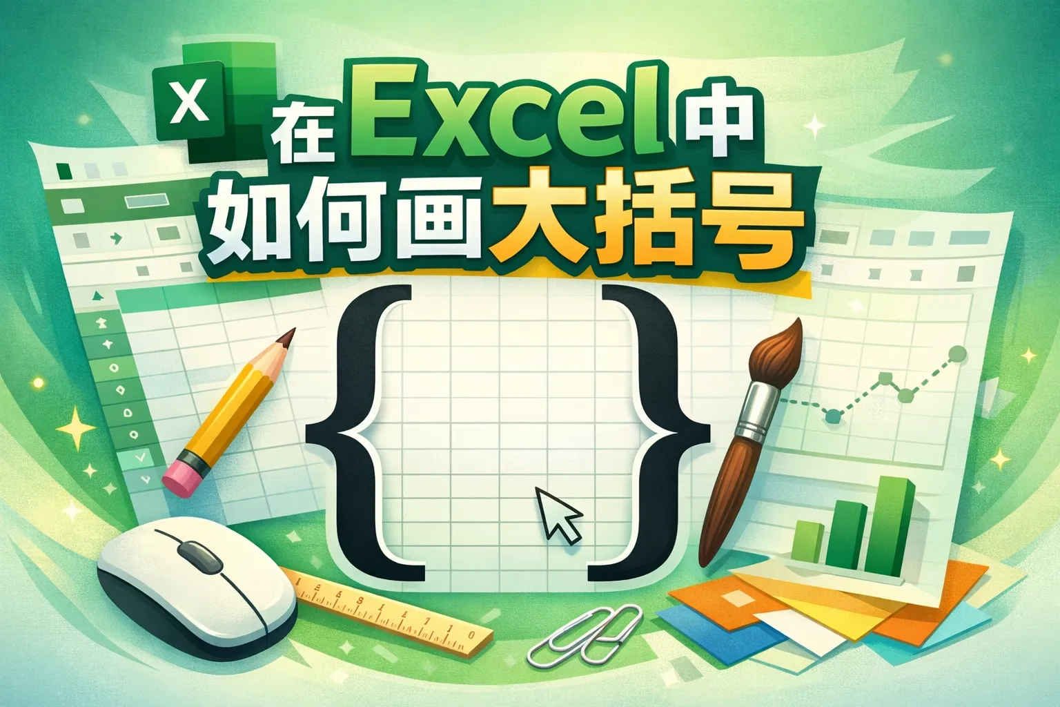 在excel中如何画大括号
