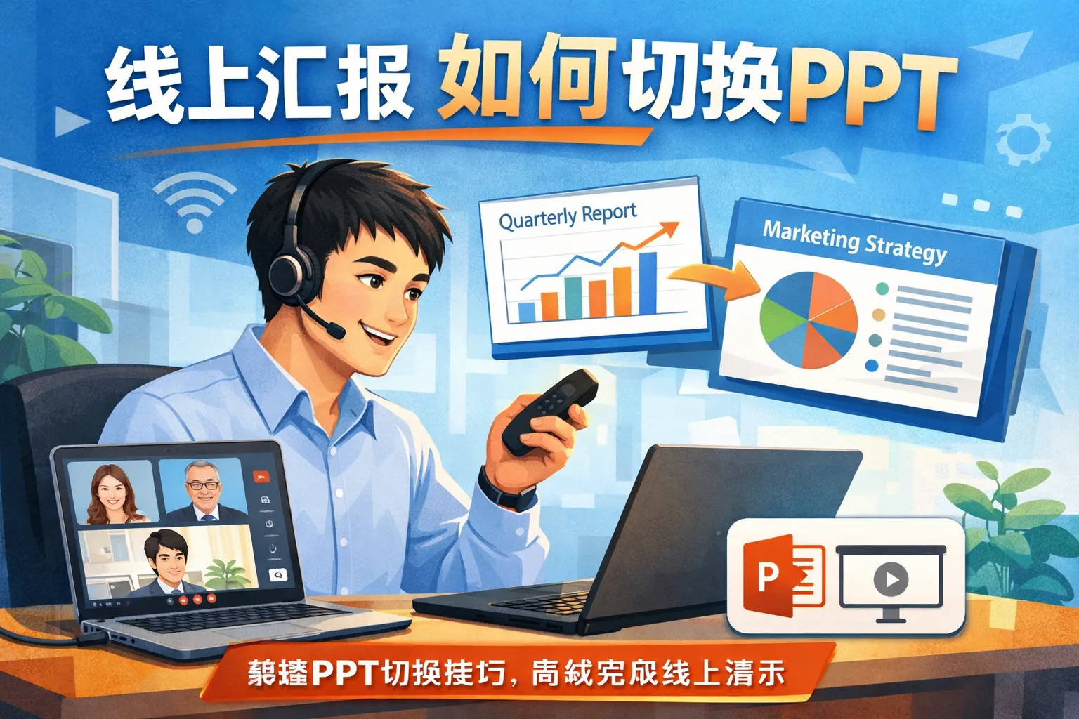 线上汇报如何切换ppt