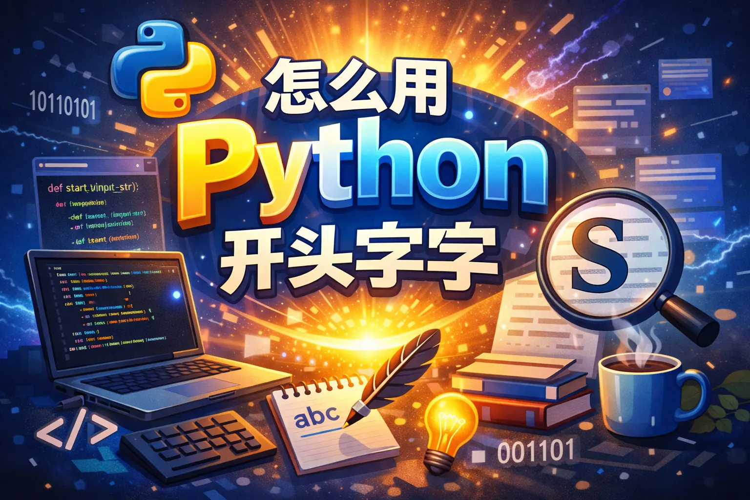怎么用python开头字符