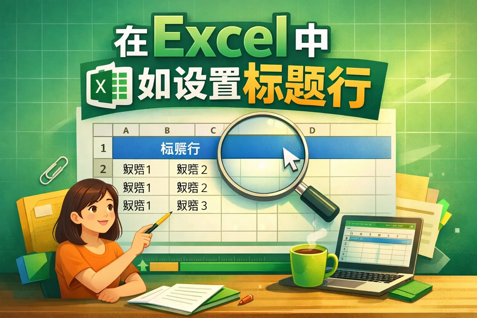 在excel中如何设置标题行