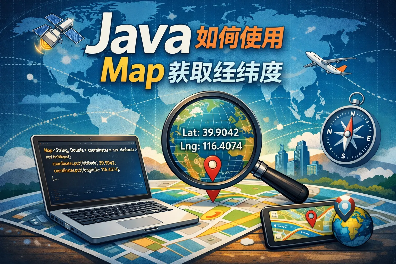 java如何使用map获取经纬度