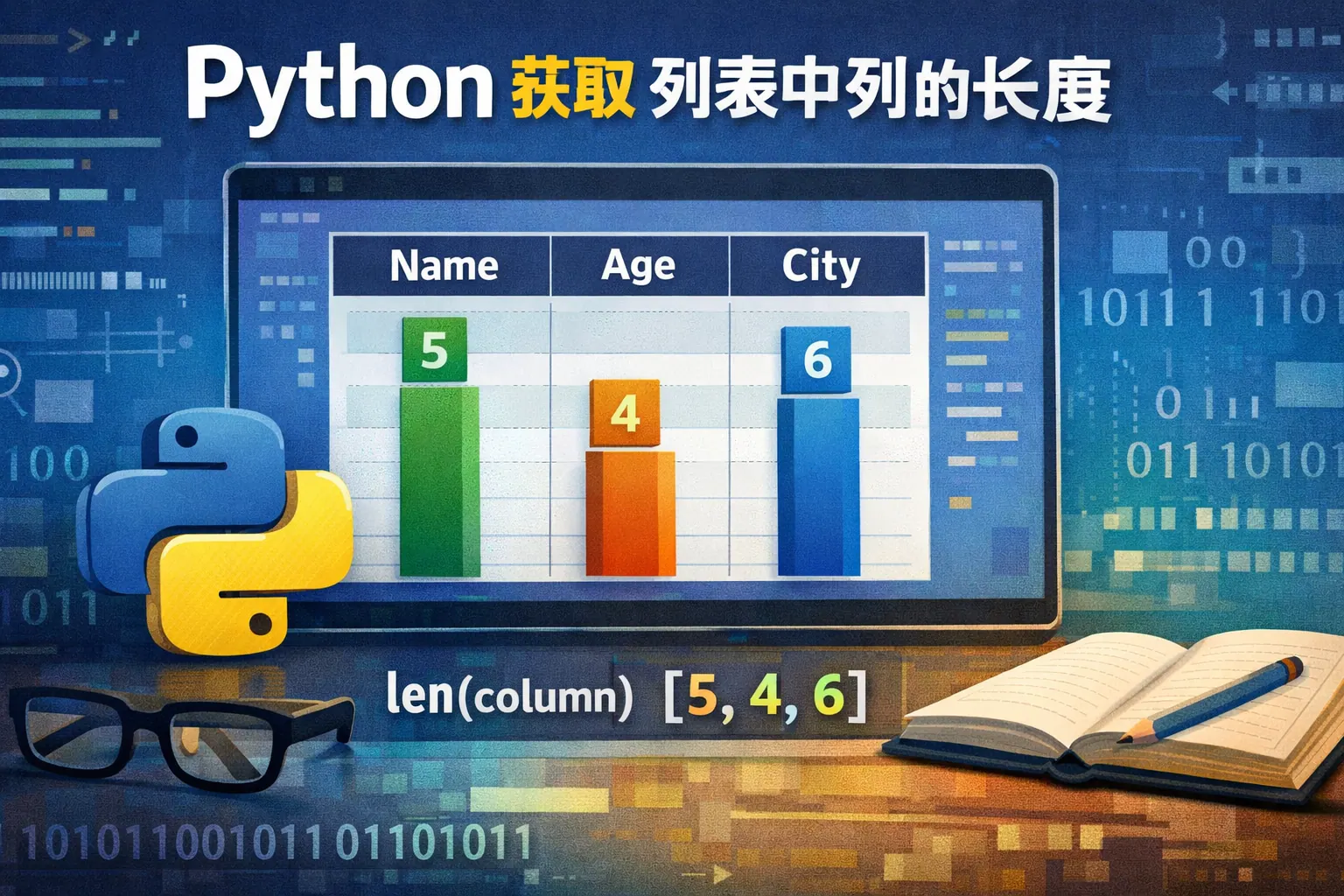 python获取列表中列的长度