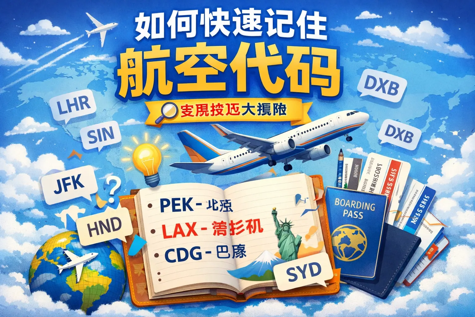 如何快速记住航空代码