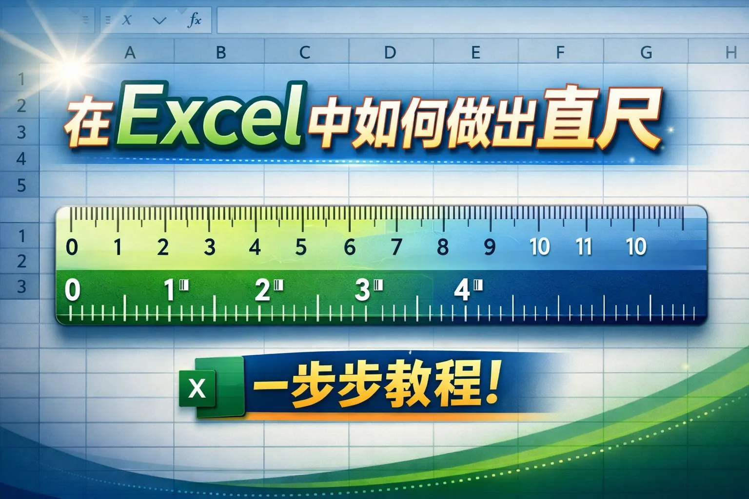 在excel中如何做出直尺