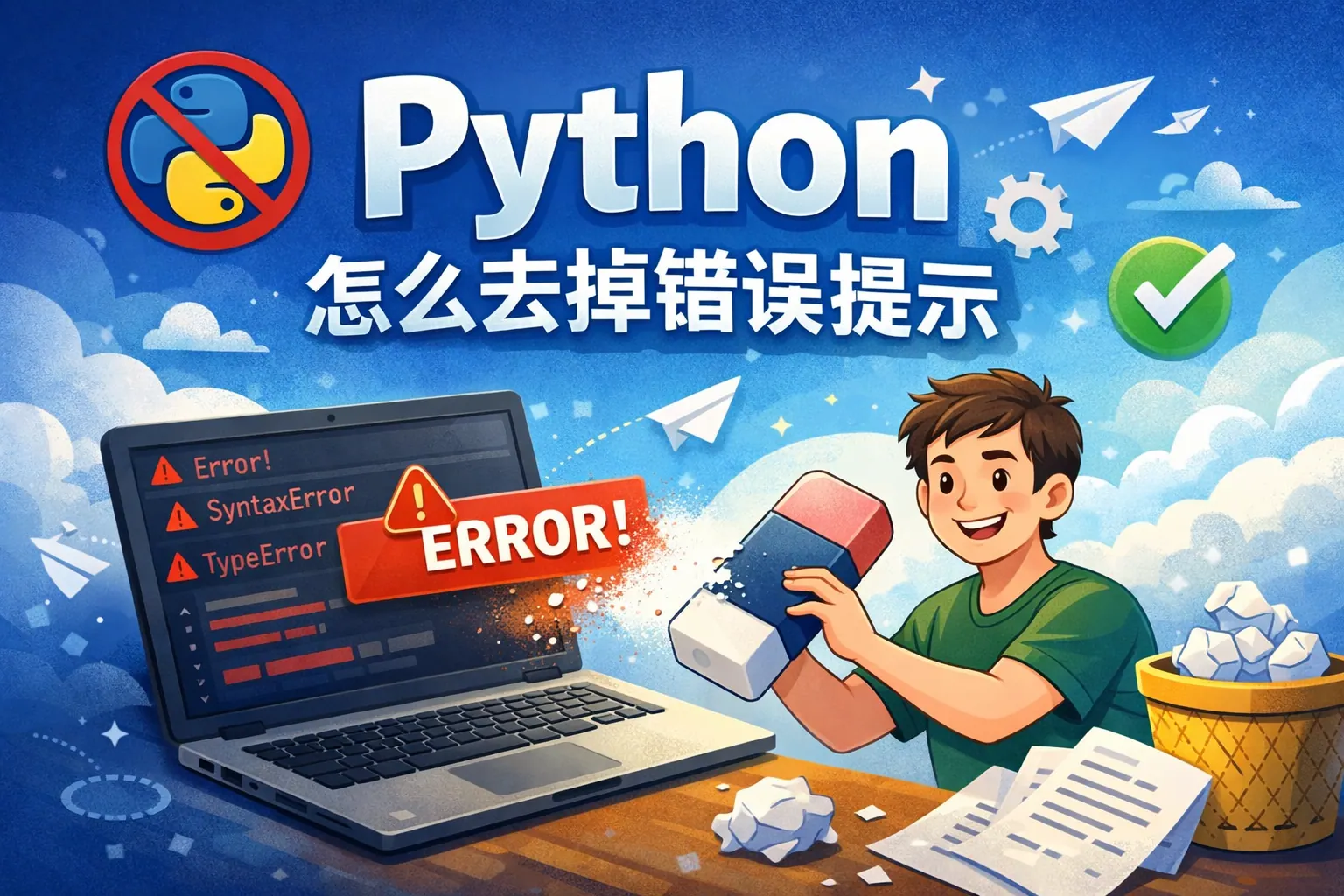 python怎么去掉错误提示