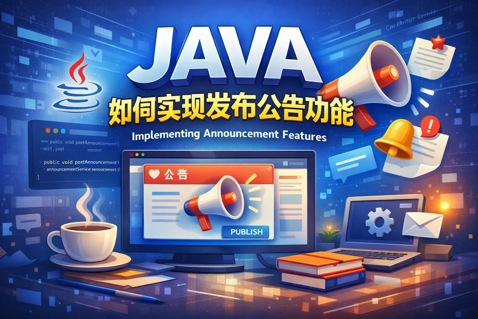 JAVA如何实现发布公告功能