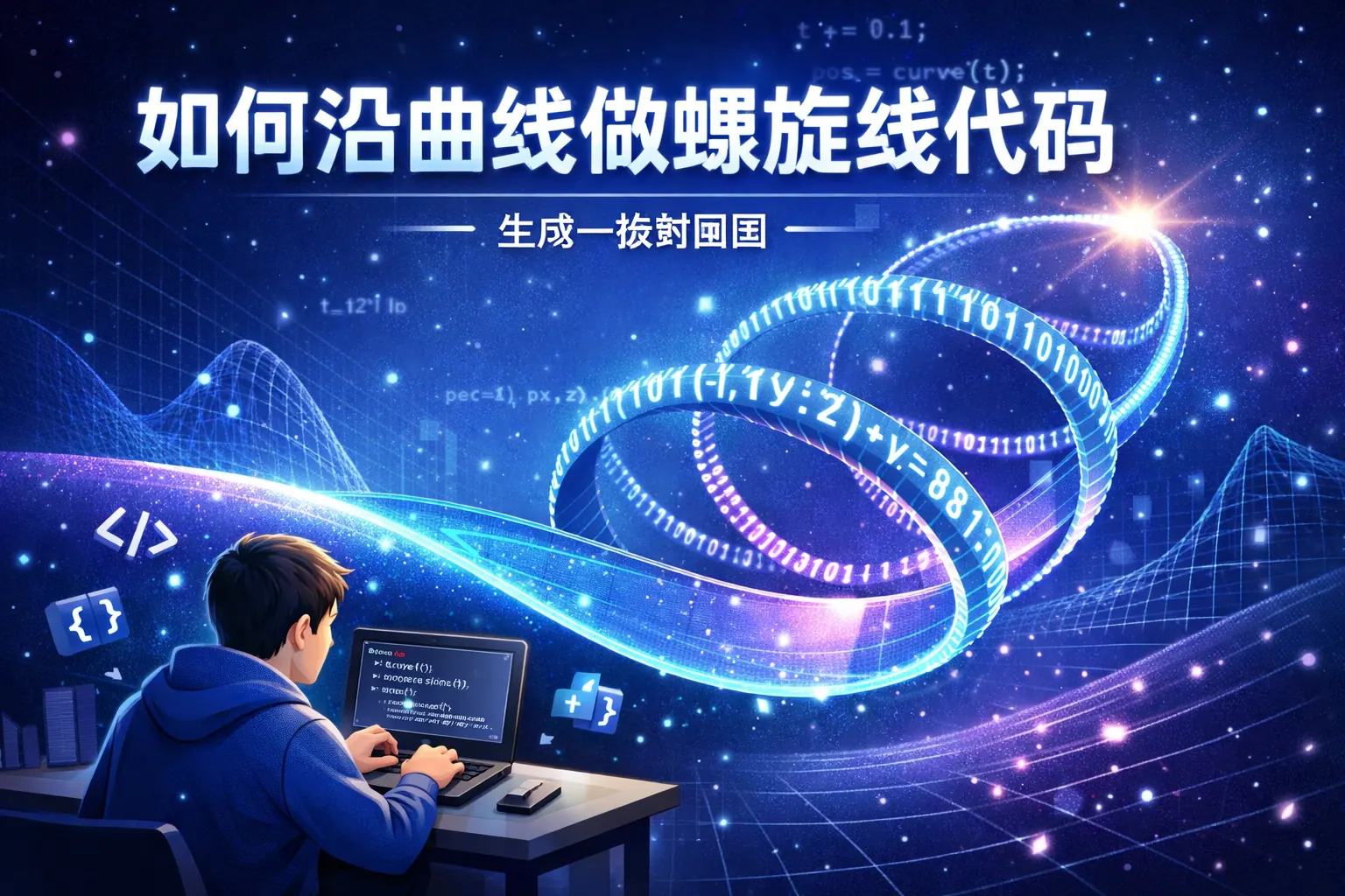 如何沿曲线做螺旋线代码