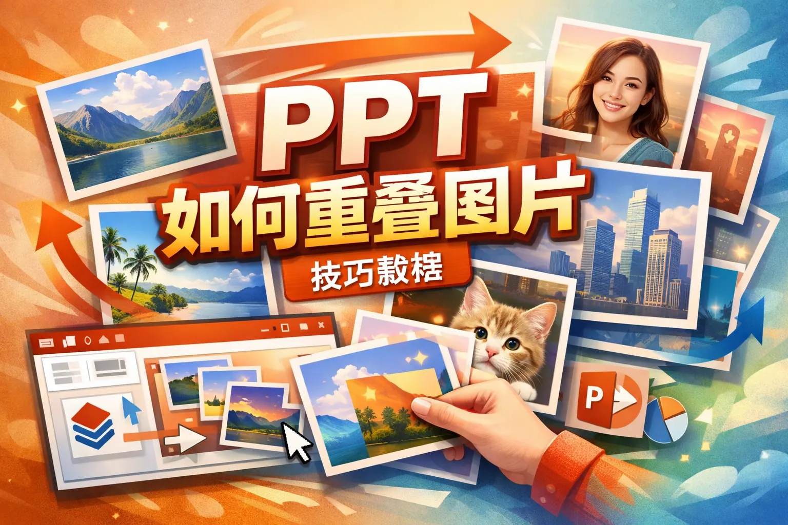 ppt如何重叠图片