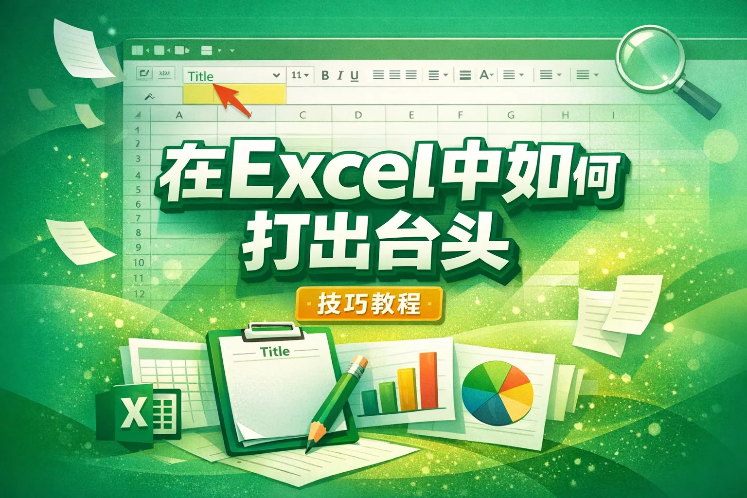 在excel中如何打出台头