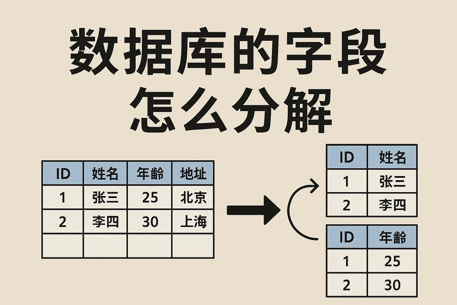 数据库的字段怎么分解