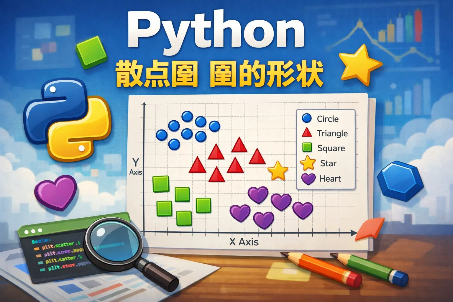 python 散点图 图的形状
