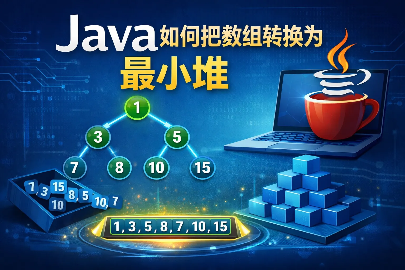 java如何把数组转换为最小堆